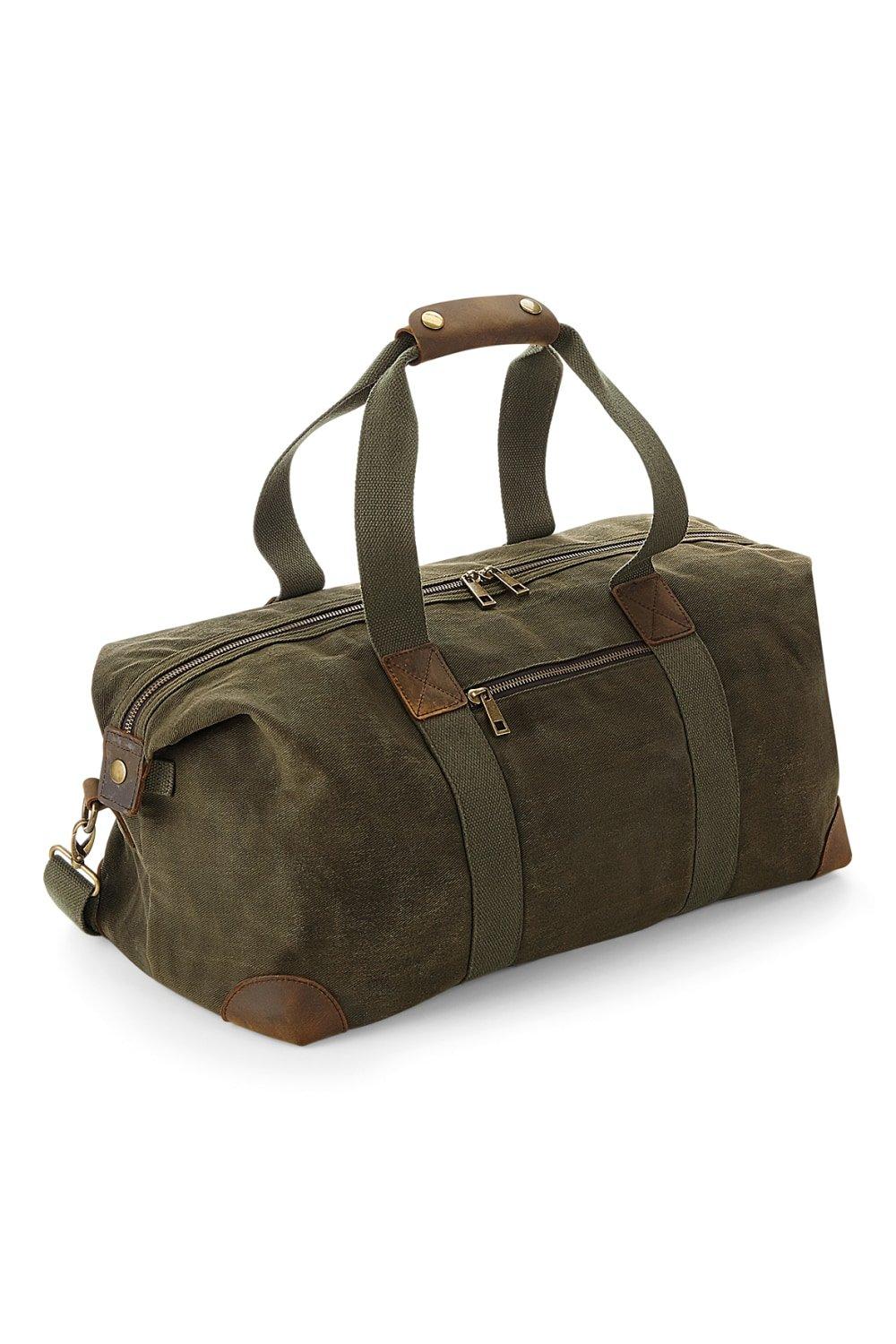 Heritage Leather Accented Waxed Canvas Holdall